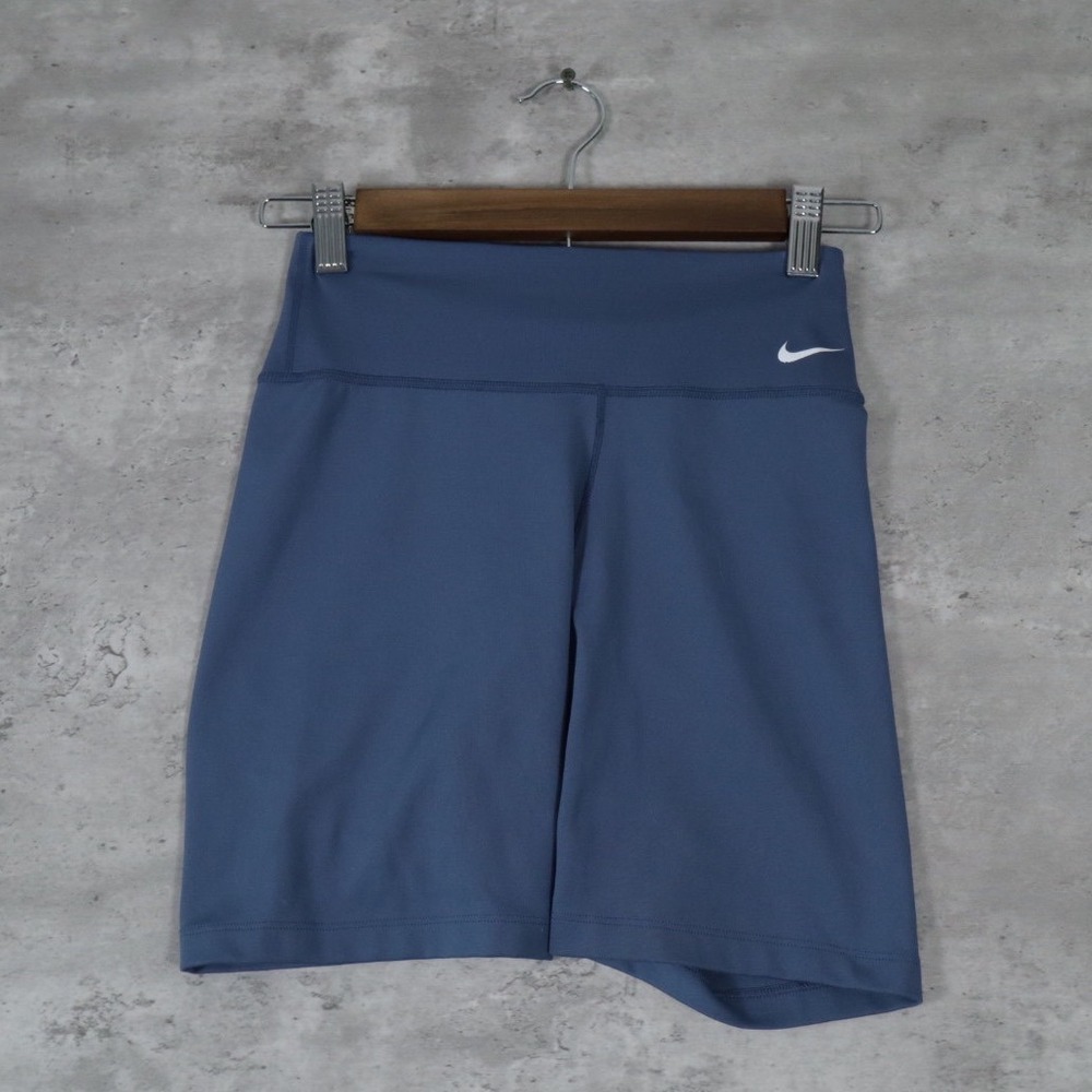 Nike Dri-FIT Biker Shorts High Waisted XS Blue Athletic Compression Workout